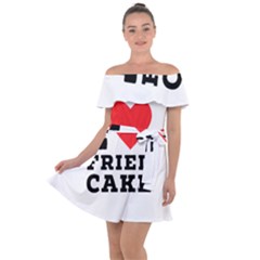 I Love Fried Cake  Off Shoulder Velour Dress by ilovewhateva