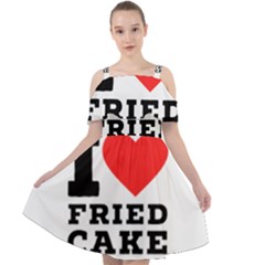 I Love Fried Cake  Cut Out Shoulders Chiffon Dress by ilovewhateva