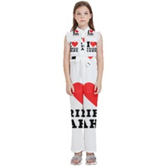 I Love Fried Cake  Kids  Sleeveless Ruffle Edge Band Collar Chiffon One Piece by ilovewhateva