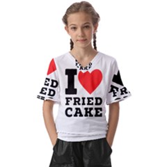 I Love Fried Cake  Kids  V-neck Horn Sleeve Blouse by ilovewhateva