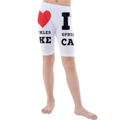 I Love Sprinkles Cake Kids  Mid Length Swim Shorts by ilovewhateva