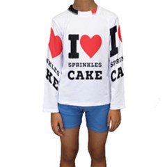 I Love Sprinkles Cake Kids  Long Sleeve Swimwear by ilovewhateva