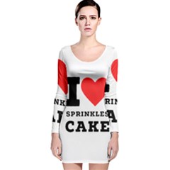 I Love Sprinkles Cake Long Sleeve Velvet Bodycon Dress by ilovewhateva