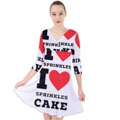 I Love Sprinkles Cake Quarter Sleeve Front Wrap Dress by ilovewhateva