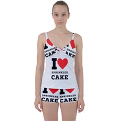 I Love Sprinkles Cake Tie Front Two Piece Tankini by ilovewhateva