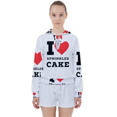 I Love Sprinkles Cake Women s Tie Up Sweat by ilovewhateva