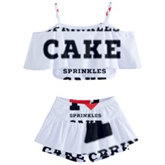 I Love Sprinkles Cake Kids  Off Shoulder Skirt Bikini by ilovewhateva