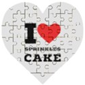 I love sprinkles cake Wooden Puzzle Heart View1