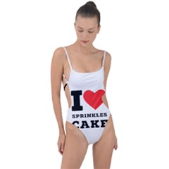 I Love Sprinkles Cake Tie Strap One Piece Swimsuit by ilovewhateva