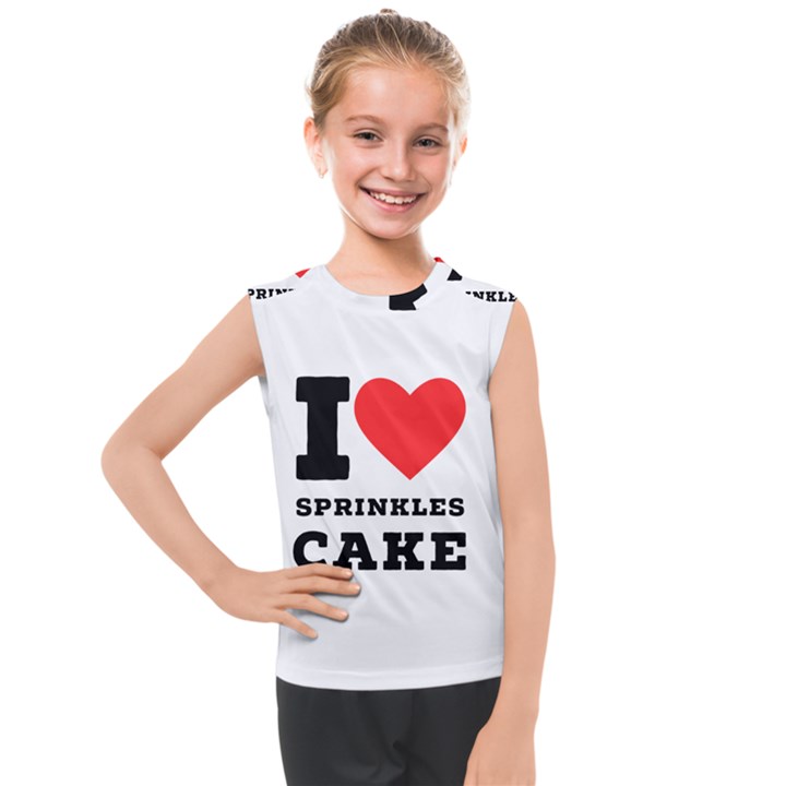 I love sprinkles cake Kids  Mesh Tank Top