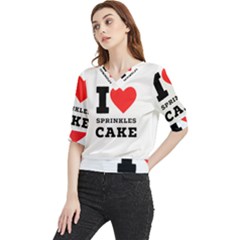 I Love Sprinkles Cake Quarter Sleeve Blouse