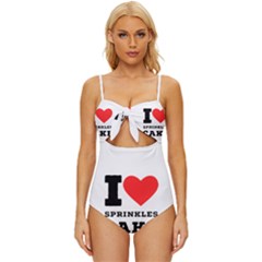 I Love Sprinkles Cake Knot Front One-piece Swimsuit by ilovewhateva