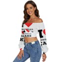 I love sprinkles cake Long Sleeve Crinkled Weave Crop Top View2