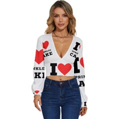 I Love Sprinkles Cake Long Sleeve Deep-v Velour Top by ilovewhateva