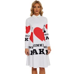 I Love Sprinkles Cake Long Sleeve Shirt Collar A-line Dress by ilovewhateva