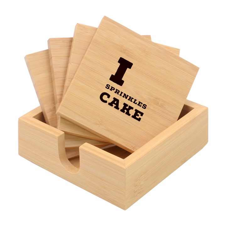 I love sprinkles cake Bamboo Coaster Set