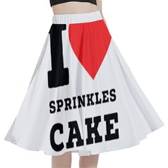 I Love Sprinkles Cake A-line Full Circle Midi Skirt With Pocket by ilovewhateva