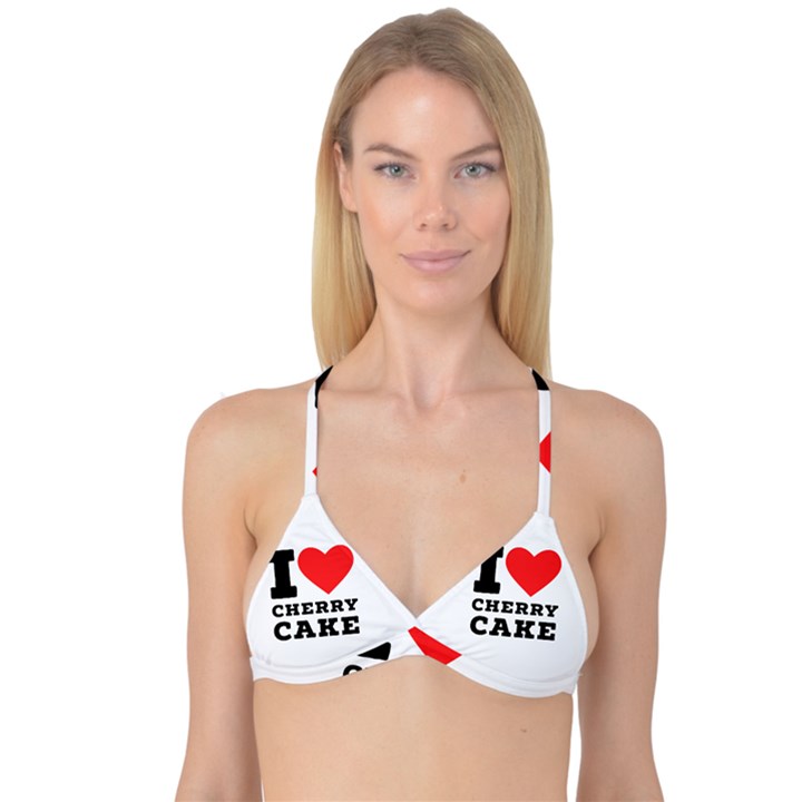 I love cherry cake Reversible Tri Bikini Top