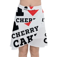 I Love Cherry Cake Chiffon Wrap Front Skirt by ilovewhateva