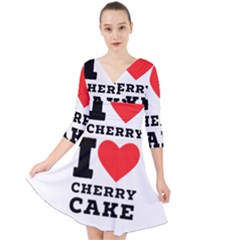 I Love Cherry Cake Quarter Sleeve Front Wrap Dress by ilovewhateva