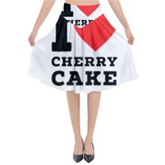 I Love Cherry Cake Flared Midi Skirt by ilovewhateva