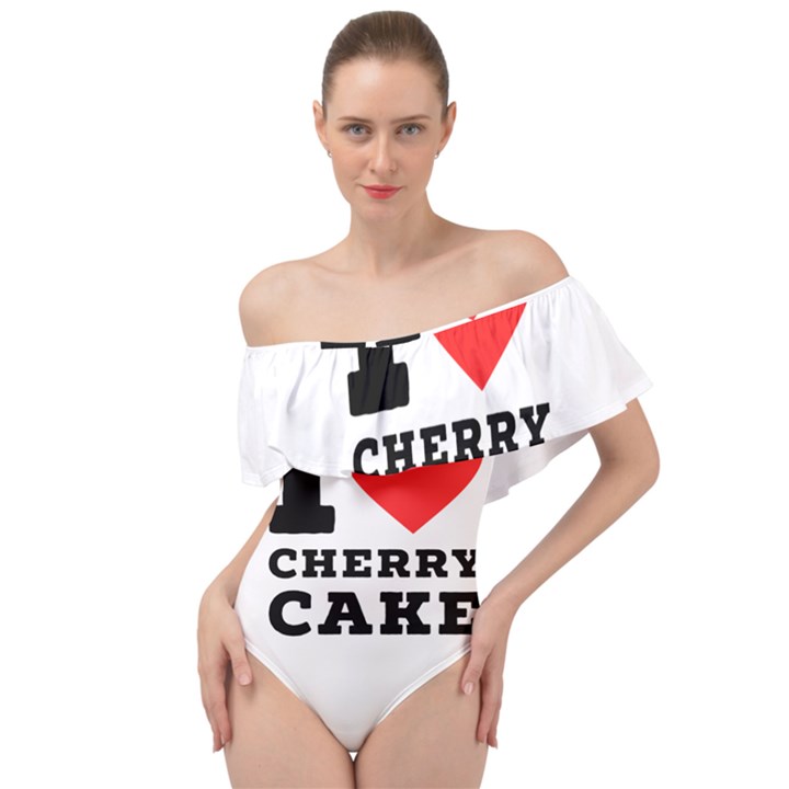 I love cherry cake Off Shoulder Velour Bodysuit 