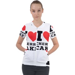 I Love Cherry Cake Short Sleeve Zip Up Jacket by ilovewhateva