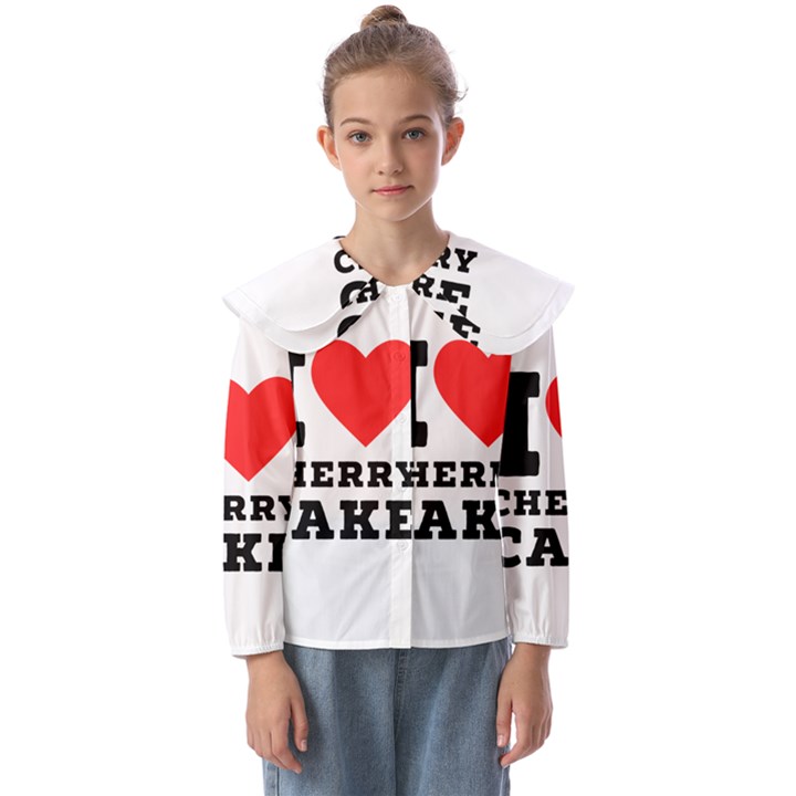 I love cherry cake Kids  Peter Pan Collar Blouse