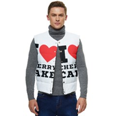 I Love Cherry Cake Men s Short Button Up Puffer Vest	 by ilovewhateva