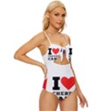 I love cherry cake Knot Front One-Piece Swimsuit View3