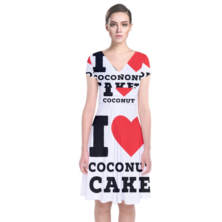 I love coconut cake Short Sleeve Front Wrap Dress