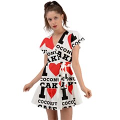 I Love Coconut Cake Flutter Sleeve Wrap Dress by ilovewhateva