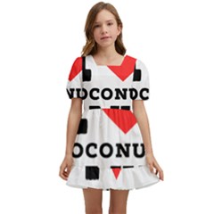 I Love Coconut Cake Kids  Short Sleeve Dolly Dress by ilovewhateva