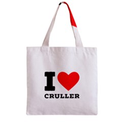 I Love Cruller Zipper Grocery Tote Bag by ilovewhateva