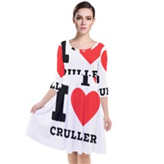 I Love Cruller Quarter Sleeve Waist Band Dress by ilovewhateva