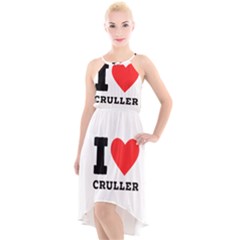 I Love Cruller High-low Halter Chiffon Dress  by ilovewhateva