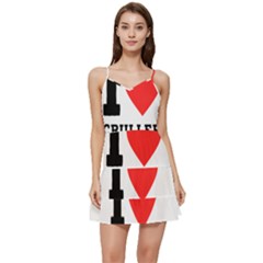 I Love Cruller Short Frill Dress by ilovewhateva