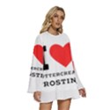 I love buttercream frosting Round Neck Long Sleeve Bohemian Style Chiffon Mini Dress View3