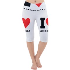 I Love Ambrosia Lightweight Velour Cropped Yoga Leggings by ilovewhateva