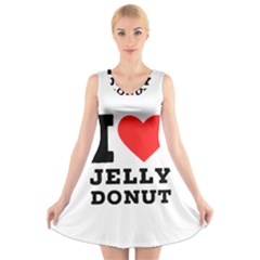 I Love Jelly Donut V-neck Sleeveless Dress by ilovewhateva