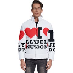 I Love Jelly Donut Men s Puffer Bubble Jacket Coat by ilovewhateva