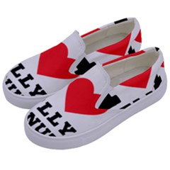 I Love Jelly Donut Kids  Canvas Slip Ons by ilovewhateva