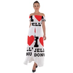 I Love Jelly Donut Off Shoulder Open Front Chiffon Dress by ilovewhateva