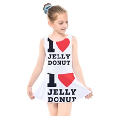 I Love Jelly Donut Kids  Skater Dress Swimsuit by ilovewhateva