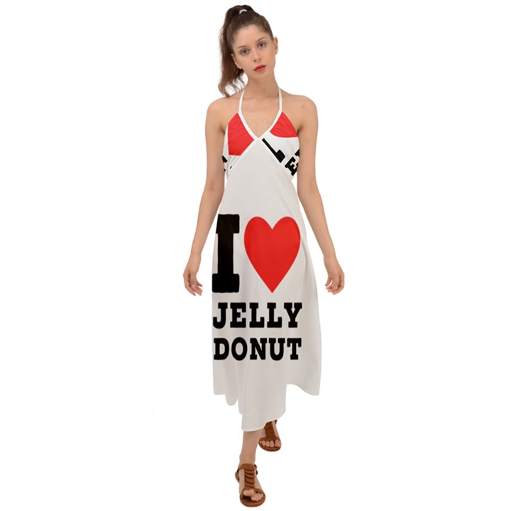 I love jelly donut Halter Tie Back Dress 