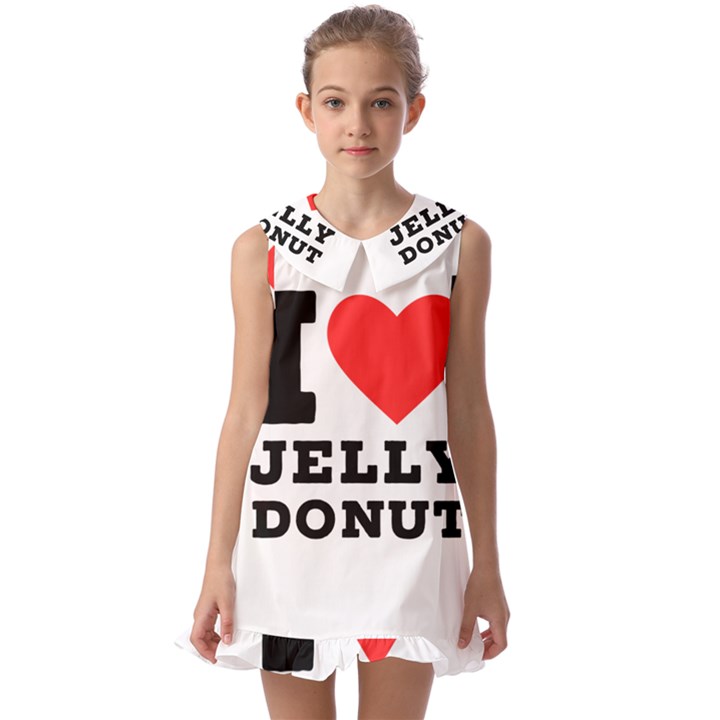 I love jelly donut Kids  Pilgrim Collar Ruffle Hem Dress