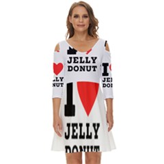 I Love Jelly Donut Shoulder Cut Out Zip Up Dress by ilovewhateva