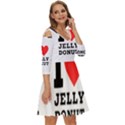 I love jelly donut Shoulder Cut Out Zip Up Dress View3