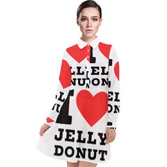 I Love Jelly Donut Long Sleeve Chiffon Shirt Dress by ilovewhateva