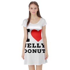 I Love Jelly Donut Short Sleeve Skater Dress by ilovewhateva